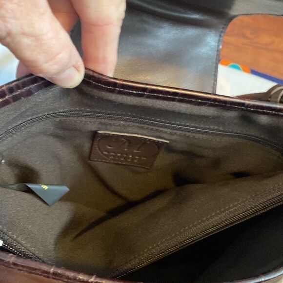 Vintage 100% Leather Purse with Silver Gold Western Style Buckle - Picture 9 of 16